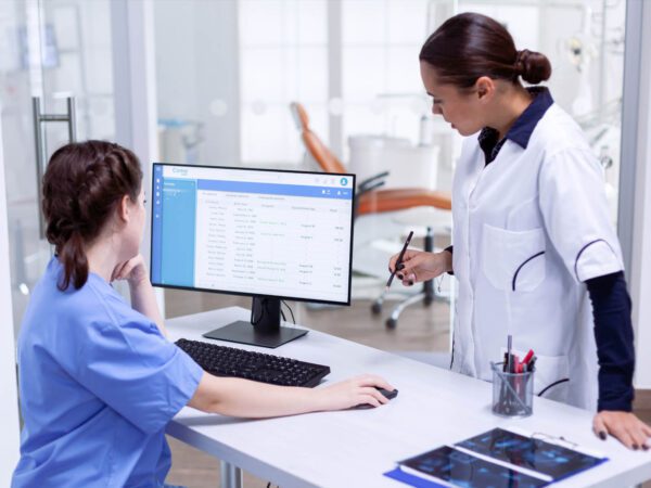 Hospital IT staff reviewing security alerts